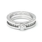 Bulgari // 18k White Gold B.Zero1 Solitaire Half Diamond Ring // Ring Size: 5.5 // Store Display