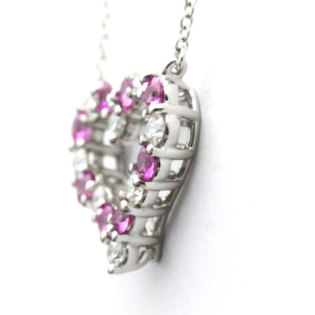 Tiffany & Co. // Platinum Sentimental Heart Diamond Necklace // 16.14" // Store Display