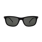 Men's // PR18YS 1AB03R Square Sunglasses // Black + Polarized Green
