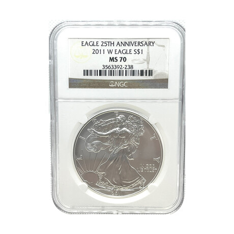 2011 W Silver Eagle 25th Anniversary NGC MS 70 # 238