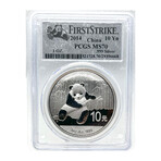 2014 Panda First Strike 1 Troy Ounce with toning PCGS MS 70 # 668
