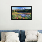 Mt Rainier And Wildflowers At Reflection Lake, Mt Rainier National Park, Washington by Tim Fitzharris (18"H x 26"W x 1.5"D)
