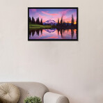 USA, Washington State, Mt. Rainier National Park. Tipsoo Lake panoramic at sunset. by Jaynes Gallery (18"H x 26"W x 1.5"D)