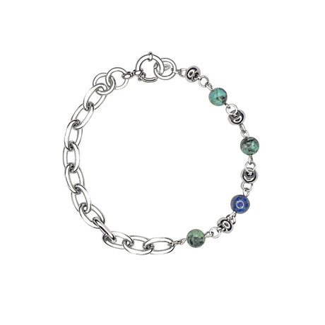 Turquoise Lapis Chain Bracelet