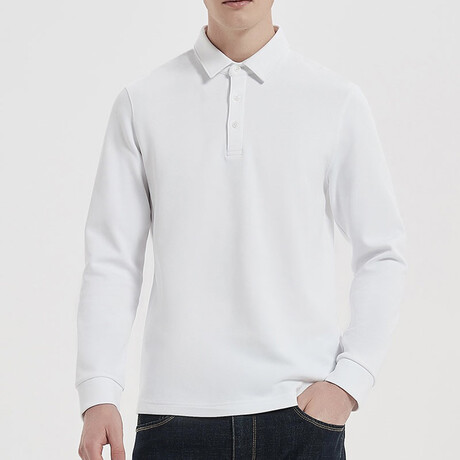 Polo Collared Shirt // White (XS)