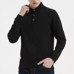 Polo Collared Shirt // Black (L)