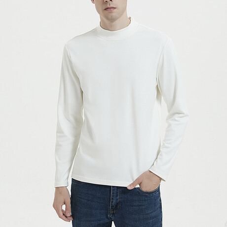 Mock Neck Shirt // White (XS)