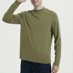 Mock Neck Shirt // Olive Green (L)