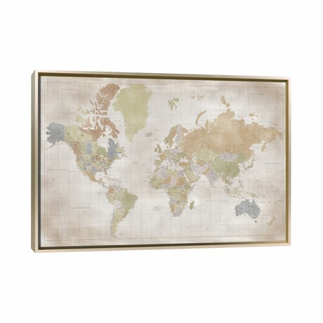 Highly Detailed World Map by blursbyai (18"H x 26"W x 1.5"D)
