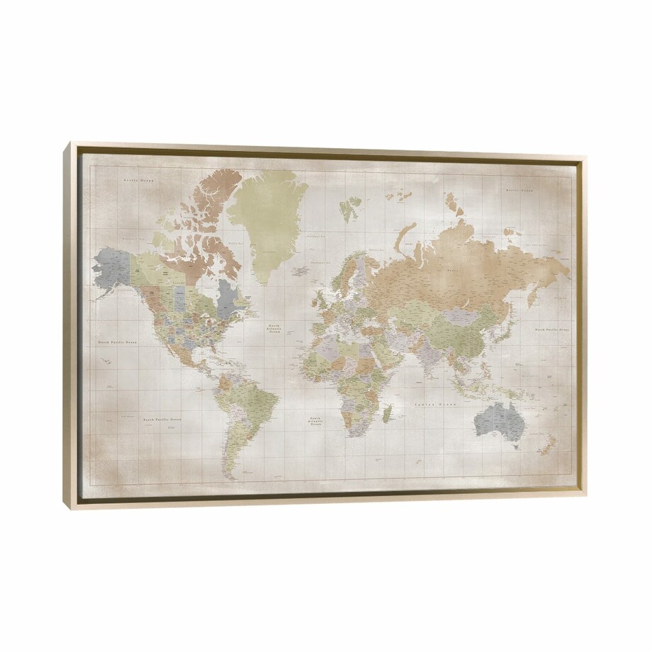 World Maps On Canvas - Cartographic Canvases - Touch of Modern