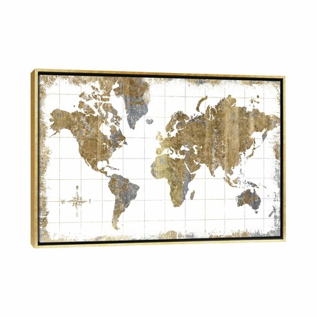 Gilded Map by All That Glitters (18"H x 26"W x 1.5"D)
