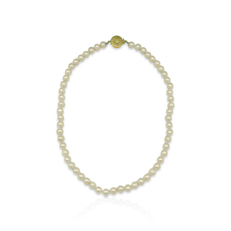 14K Yellow Gold Pearl Necklace // 16" // Pre-Owned