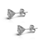 14K White Gold Diamond Stud Earrings I // New