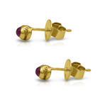 18K Yellow Gold Ruby Stud Earrings // Pre-Owned