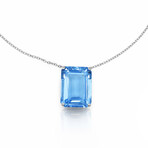 18K White Gold Blue Topaz Necklace // 18" // Pre-Owned
