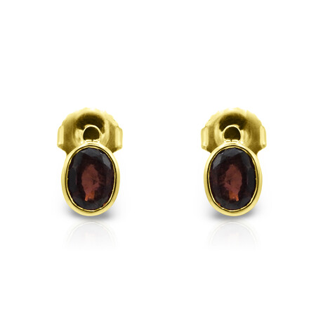 18K Yellow Gold Red Tourmaline Earrings // Pre-Owned