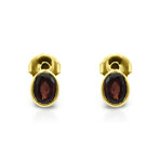 18K Yellow Gold Red Tourmaline Earrings // Pre-Owned