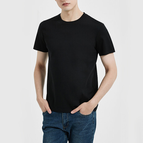 Short Sleeve Crewneck T-Shirt// Black (XS)