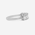 14K White Gold Emerald Cut Lab-Grown Diamond 7 Stone Ring // Ring Size: 7 // New