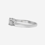 14K White Gold Princess-Cut Lab-Grown Diamond 3 Stone Ring // Ring Size: 5 // New