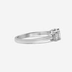 14K White Gold Princess-Cut Lab-Grown Diamond 3 Stone Ring // Ring Size: 9 // New