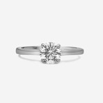 14K White Gold Round Cut Solitaire Lab-Grown Diamond Ring // Ring Size: 7 // New