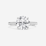 14K White Gold Round Solitaire Lab-Grown Diamond Ring // Ring Size: 7 // New