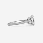 14K White Gold Solitaire Oval-Cut Lab-Grown Diamond Ring // Ring Size: 8 // New