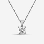 14K White Gold Princess Lab-Grown Diamond Pendant // Pendant Only // New
