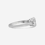 14K White Gold Oval Lab-Grown Diamond 3 Stone Ring // Ring Size: 7 // New