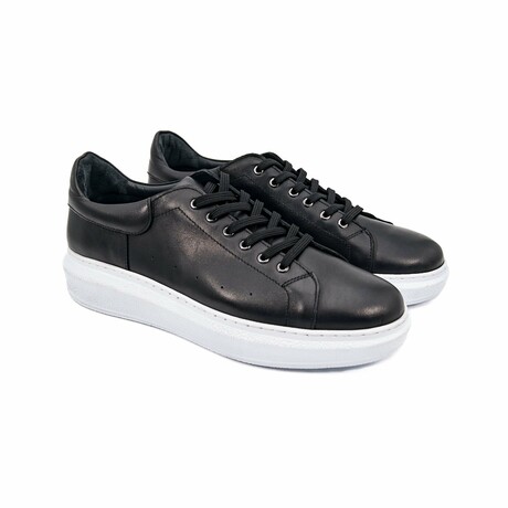 Men's Strada Sneakers // Black + White (Euro: 40)