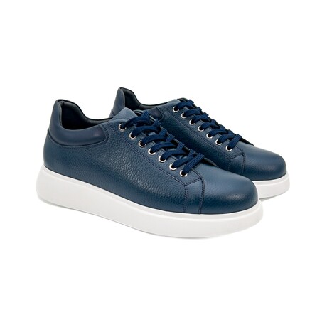 Men's Twin Sneakers // Navy Blue + White (Euro: 40)