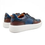 Men's Tiger Sneakers // Navy Blue + Brown + White (Euro: 40)