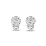 14K White Gold Lab-Grown Diamond Round Halo Stud Earrings // New