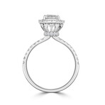 14K White Gold Lab-Grown Diamond Halo Engagment Ring // Ring Size: 7 // New