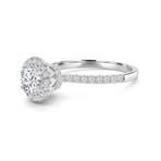 14K White Gold Lab-Grown Diamond Halo Engagment Ring // Ring Size: 7 // New