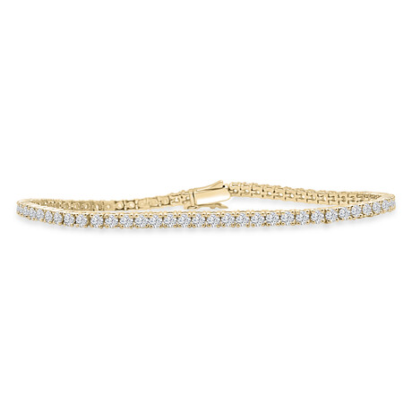 14K Yellow Gold Lab-Grown Diamond Tennis Bracelet // 7" // New