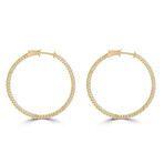 14K Yellow Gold Lab-Grown Diamond Hoop Earrings II // New