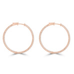 14K Rose Gold Lab-Grown Diamond Hoop Earrings II // New