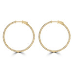 14K Yelloe Gold Lab-Grown Diamond Hoop Earrings I // New