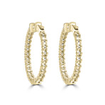 14K Yellow Gold Lab-Grown Diamond Chunky Hoop Earrings I // New
