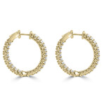 14K Yellow Gold Lab-Grown Diamond Chunky Hoop Earrings II // New