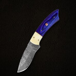 8′ Handmade Pakka Wood and Camel Bone Handle // Damascus Steel Hunting Knife // Leather Sheath