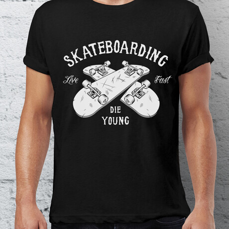 Skateboarding T-Shirt // Black (S)