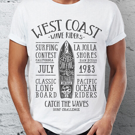 West Cost Surf T-Shirt // White (S)