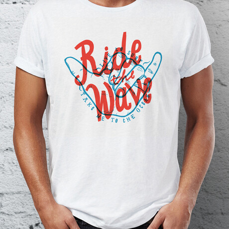 Ride The Wave T-Shirt // White (S)