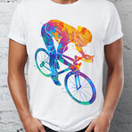 Colorful Bike Rider T-Shirt // White (L)