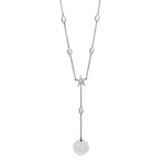 Luca Carati // 18K White Gold Diamond + Quartz Necklace // 14"-16" // New