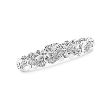 SuperOro // 18K White Gold Diamond Link Bracelet // 6.75" // New
