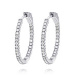 Ina Mar // 18K White Gold Diamond Hoop Earrings // New